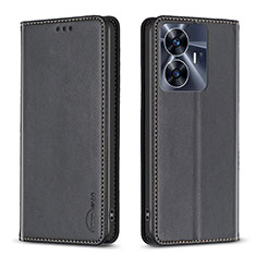 Coque Portefeuille Livre Cuir Etui Clapet B03F pour Realme C55 Noir