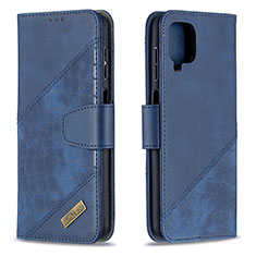 Coque Portefeuille Livre Cuir Etui Clapet B03F pour Samsung Galaxy A12 5G Bleu