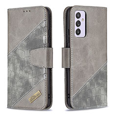 Coque Portefeuille Livre Cuir Etui Clapet B03F pour Samsung Galaxy A24 4G Gris Fonce