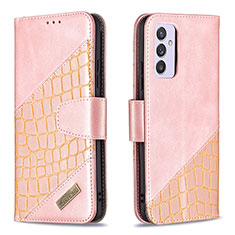 Coque Portefeuille Livre Cuir Etui Clapet B03F pour Samsung Galaxy A24 4G Or Rose