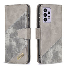 Coque Portefeuille Livre Cuir Etui Clapet B03F pour Samsung Galaxy A33 5G Gris Fonce