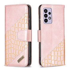 Coque Portefeuille Livre Cuir Etui Clapet B03F pour Samsung Galaxy A33 5G Or Rose