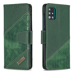 Coque Portefeuille Livre Cuir Etui Clapet B03F pour Samsung Galaxy A51 4G Vert