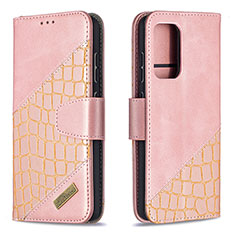 Coque Portefeuille Livre Cuir Etui Clapet B03F pour Samsung Galaxy A52 4G Or Rose