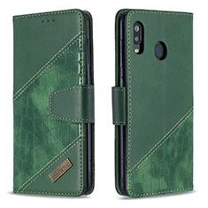 Coque Portefeuille Livre Cuir Etui Clapet B03F pour Samsung Galaxy M10S Vert