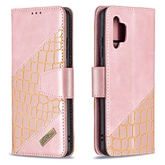 Coque Portefeuille Livre Cuir Etui Clapet B03F pour Samsung Galaxy M32 5G Or Rose