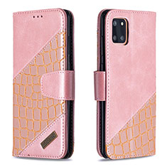 Coque Portefeuille Livre Cuir Etui Clapet B03F pour Samsung Galaxy M60s Or Rose