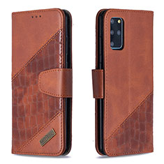 Coque Portefeuille Livre Cuir Etui Clapet B03F pour Samsung Galaxy S20 Plus Marron