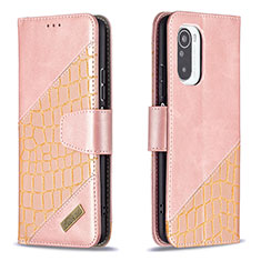 Coque Portefeuille Livre Cuir Etui Clapet B03F pour Xiaomi Mi 11i 5G Or Rose