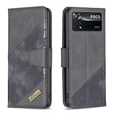 Coque Portefeuille Livre Cuir Etui Clapet B03F pour Xiaomi Poco X4 Pro 5G Noir