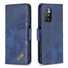 Coque Portefeuille Livre Cuir Etui Clapet B03F pour Xiaomi Redmi 10 4G Bleu