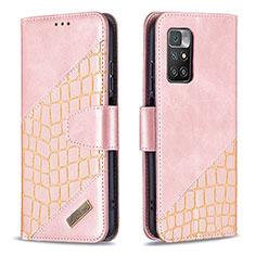 Coque Portefeuille Livre Cuir Etui Clapet B03F pour Xiaomi Redmi 10 4G Or Rose