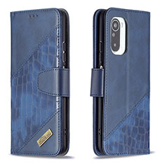 Coque Portefeuille Livre Cuir Etui Clapet B03F pour Xiaomi Redmi K40 5G Bleu