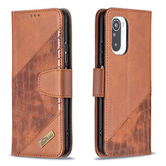 Coque Portefeuille Livre Cuir Etui Clapet B03F pour Xiaomi Redmi K40 5G Marron