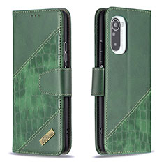 Coque Portefeuille Livre Cuir Etui Clapet B03F pour Xiaomi Redmi K40 5G Vert