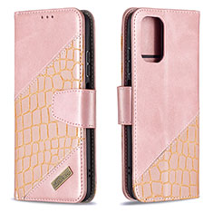 Coque Portefeuille Livre Cuir Etui Clapet B03F pour Xiaomi Redmi Note 10 4G Or Rose