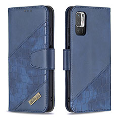 Coque Portefeuille Livre Cuir Etui Clapet B03F pour Xiaomi Redmi Note 10 5G Bleu