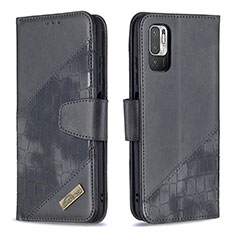 Coque Portefeuille Livre Cuir Etui Clapet B03F pour Xiaomi Redmi Note 10T 5G Noir