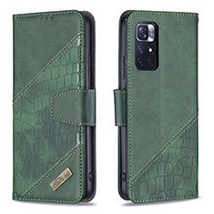 Coque Portefeuille Livre Cuir Etui Clapet B03F pour Xiaomi Redmi Note 11 5G Vert