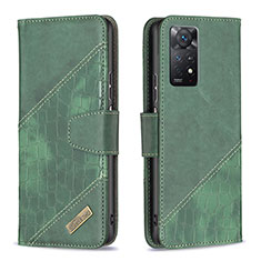 Coque Portefeuille Livre Cuir Etui Clapet B03F pour Xiaomi Redmi Note 11 Pro 4G Vert