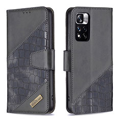 Coque Portefeuille Livre Cuir Etui Clapet B03F pour Xiaomi Redmi Note 11 Pro+ Plus 5G Noir