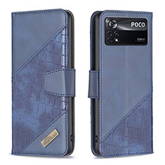 Coque Portefeuille Livre Cuir Etui Clapet B03F pour Xiaomi Redmi Note 11E Pro 5G Bleu
