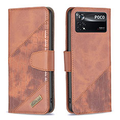 Coque Portefeuille Livre Cuir Etui Clapet B03F pour Xiaomi Redmi Note 11E Pro 5G Marron