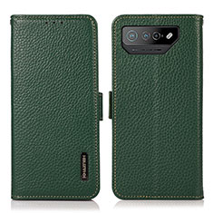 Coque Portefeuille Livre Cuir Etui Clapet B03H pour Asus ROG Phone 7 Pro Vert