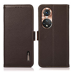 Coque Portefeuille Livre Cuir Etui Clapet B03H pour Huawei Honor 50 5G Marron