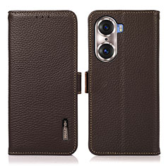 Coque Portefeuille Livre Cuir Etui Clapet B03H pour Huawei Honor 60 5G Marron