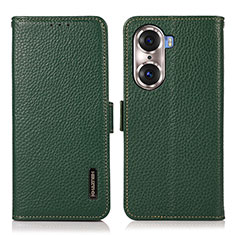 Coque Portefeuille Livre Cuir Etui Clapet B03H pour Huawei Honor 60 5G Vert