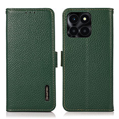 Coque Portefeuille Livre Cuir Etui Clapet B03H pour Huawei Honor X6a Vert