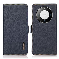 Coque Portefeuille Livre Cuir Etui Clapet B03H pour Huawei Mate 60 Bleu