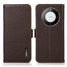 Coque Portefeuille Livre Cuir Etui Clapet B03H pour Huawei Mate 60 Marron