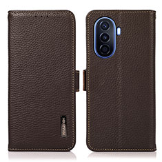 Coque Portefeuille Livre Cuir Etui Clapet B03H pour Huawei Nova Y70 Marron