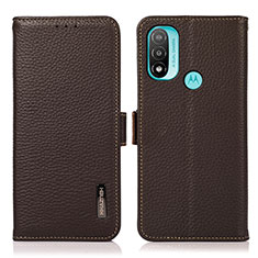 Coque Portefeuille Livre Cuir Etui Clapet B03H pour Motorola Moto E20 Marron