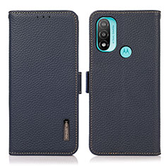 Coque Portefeuille Livre Cuir Etui Clapet B03H pour Motorola Moto E40 Bleu