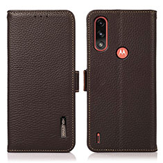 Coque Portefeuille Livre Cuir Etui Clapet B03H pour Motorola Moto E7 Power Marron