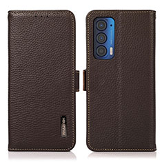 Coque Portefeuille Livre Cuir Etui Clapet B03H pour Motorola Moto Edge (2021) 5G Marron