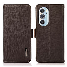 Coque Portefeuille Livre Cuir Etui Clapet B03H pour Motorola Moto Edge 30 Pro 5G Marron