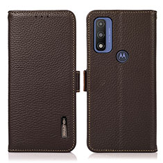 Coque Portefeuille Livre Cuir Etui Clapet B03H pour Motorola Moto G Pure Marron