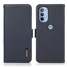 Coque Portefeuille Livre Cuir Etui Clapet B03H pour Motorola Moto G31 Bleu