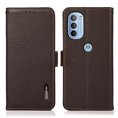 Coque Portefeuille Livre Cuir Etui Clapet B03H pour Motorola Moto G31 Marron