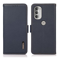 Coque Portefeuille Livre Cuir Etui Clapet B03H pour Motorola Moto G51 5G Bleu