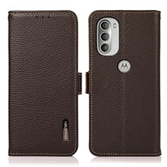 Coque Portefeuille Livre Cuir Etui Clapet B03H pour Motorola Moto G51 5G Marron