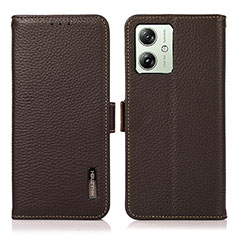 Coque Portefeuille Livre Cuir Etui Clapet B03H pour Motorola Moto G54 5G Marron