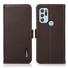 Coque Portefeuille Livre Cuir Etui Clapet B03H pour Motorola Moto G60s Marron