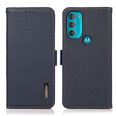 Coque Portefeuille Livre Cuir Etui Clapet B03H pour Motorola Moto G71 5G Bleu