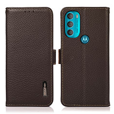 Coque Portefeuille Livre Cuir Etui Clapet B03H pour Motorola Moto G71 5G Marron