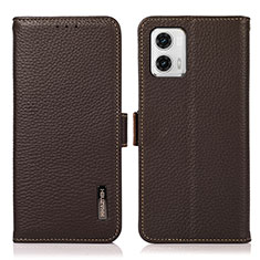 Coque Portefeuille Livre Cuir Etui Clapet B03H pour Motorola Moto G73 5G Marron